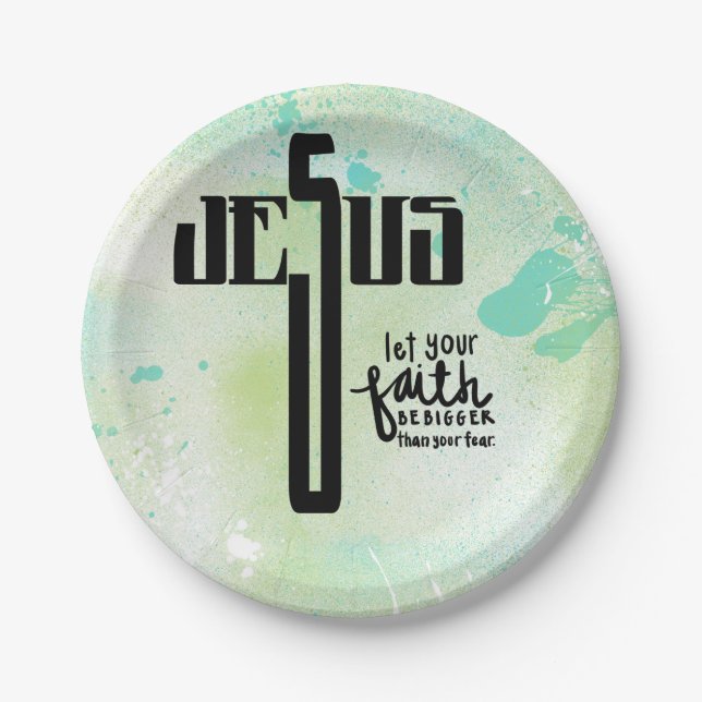 Jesus Word Art Paper Plates (Front)