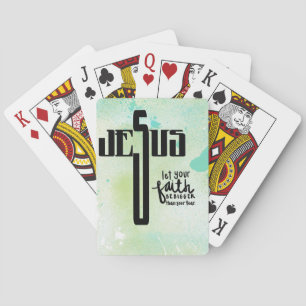 Jesus Word Art Poker Cards