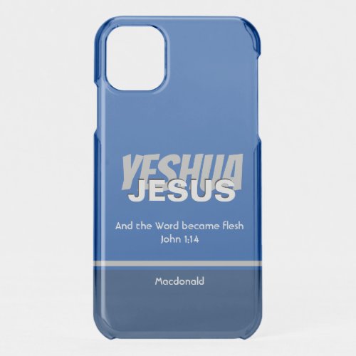 JESUS YESHUA Christmas Scripture Personalized BLUE iPhone 11 Case