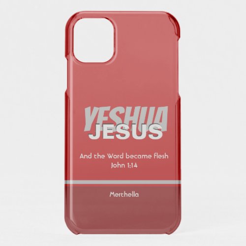 JESUS YESHUA Christmas Scripture Personalized RED iPhone 11 Case