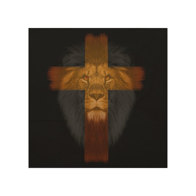 JESUS YESHUA LION OF JUDAH ART WOOD WALL SIGNS (Front)