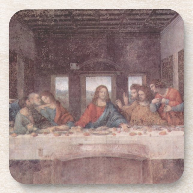 Jesus "Yeshua" The Last Supper, Leonardo da Vinci Beverage Coaster (Front)