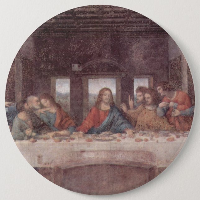 Jesus "Yeshua" The Last Supper, Leonardo da Vinci Button (Front)