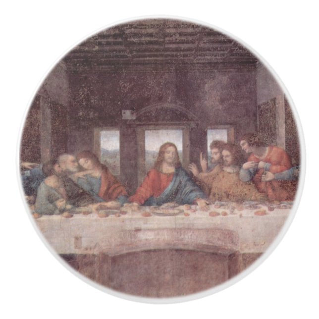 Jesus "Yeshua" The Last Supper, Leonardo da Vinci Ceramic Knob (Front)