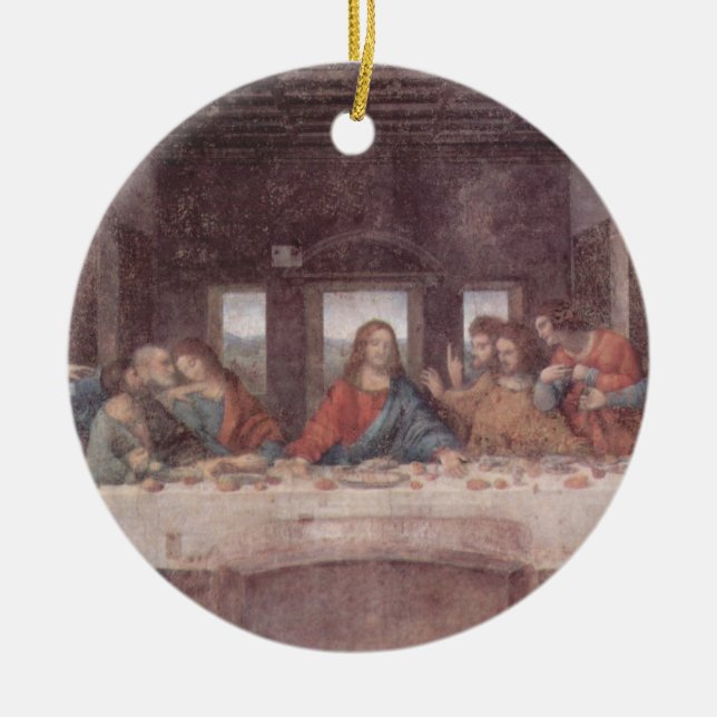 Jesus "Yeshua" The Last Supper, Leonardo da Vinci Ceramic Ornament (Front)
