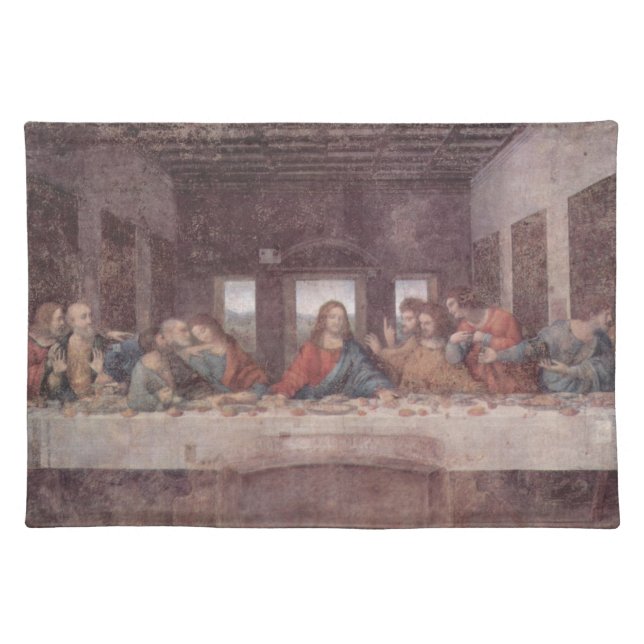 Jesus "Yeshua" The Last Supper, Leonardo da Vinci Cloth Placemat (Front)