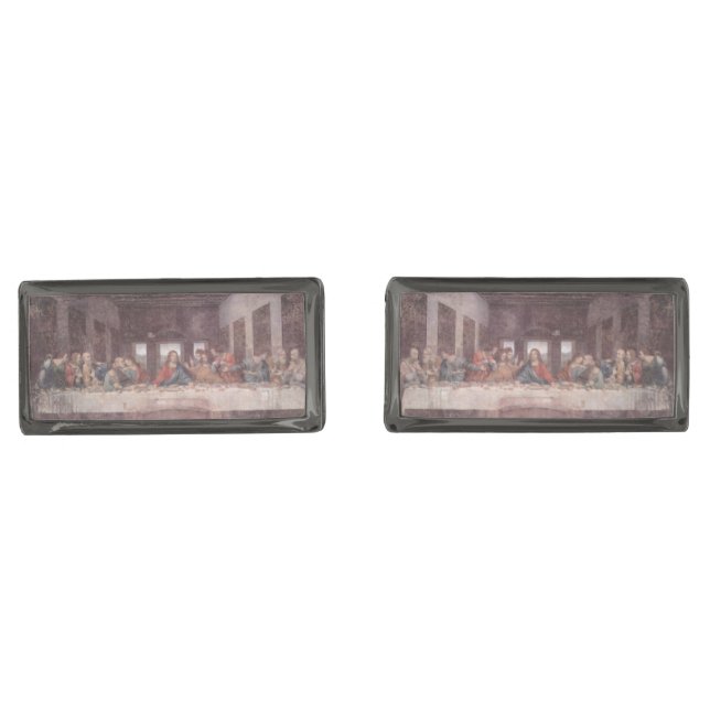 Jesus "Yeshua" The Last Supper, Leonardo da Vinci Cufflinks (Front)