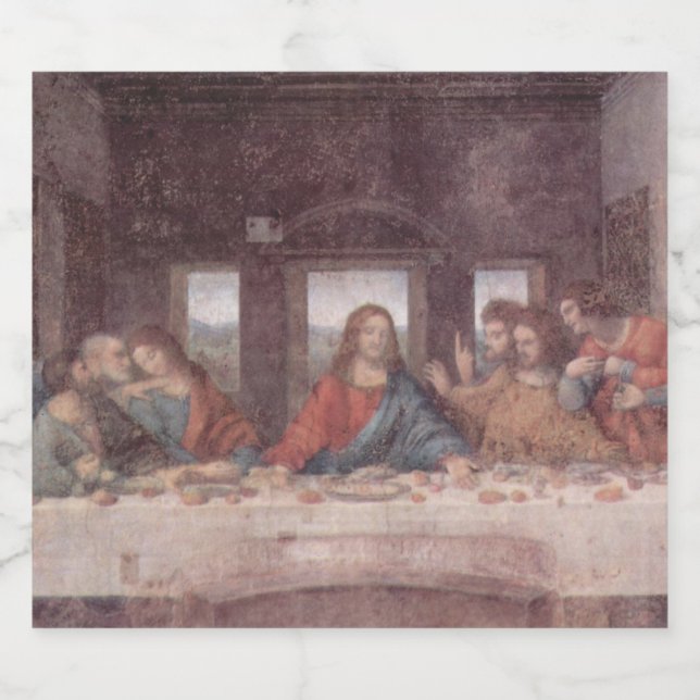 Jesus "Yeshua" The Last Supper, Leonardo da Vinci Liquor Bottle Label (Single Label)