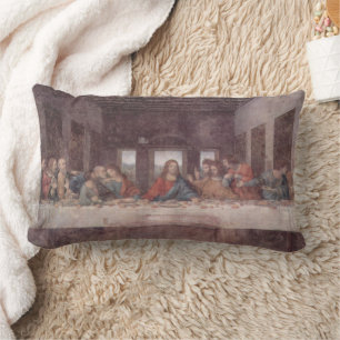 Jesus "Yeshua" The Last Supper, Leonardo da Vinci Lumbar Pillow