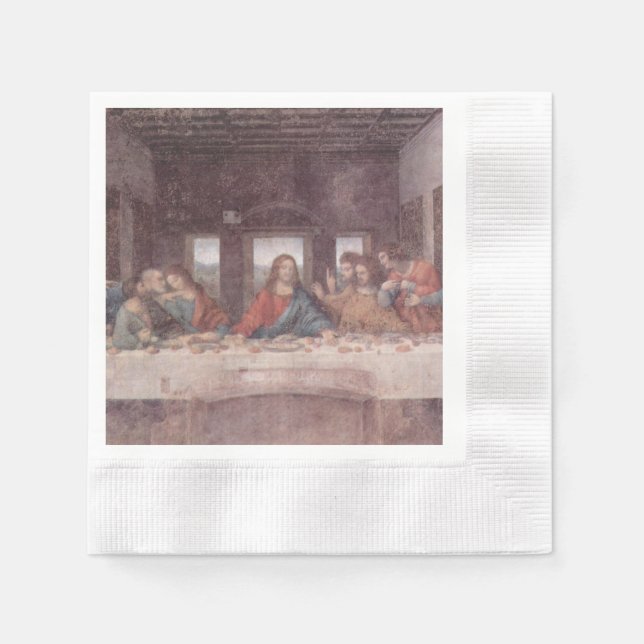 Jesus "Yeshua" The Last Supper, Leonardo da Vinci Napkins (Front)
