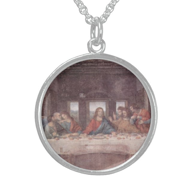 Jesus "Yeshua" The Last Supper, Leonardo da Vinci Sterling Silver Necklace (Front)