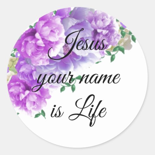 Jesus Your Name is Life Round Sticker
