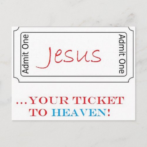 JesusYour Ticket to Heaven Postcard