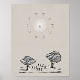 Jesus's Ascension - Right Hand of God Bible Art Poster