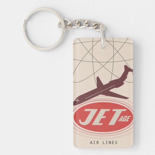 Jet-Age Retro Airliner Keychain (Front)