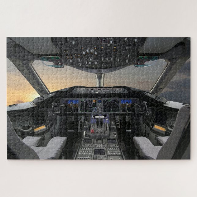 Jet aircraft cockpit jigsaw puzzle (Horizontal)