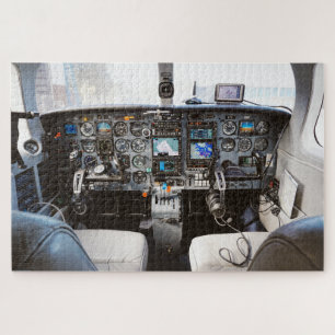 Jet aircraft cockpit jigsaw puzzle