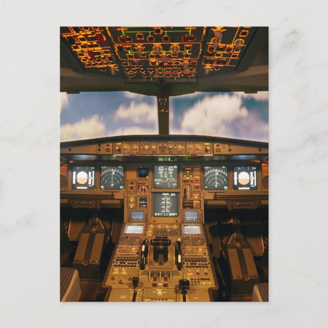 Jet Aircraft cockpit Postcard (Front)