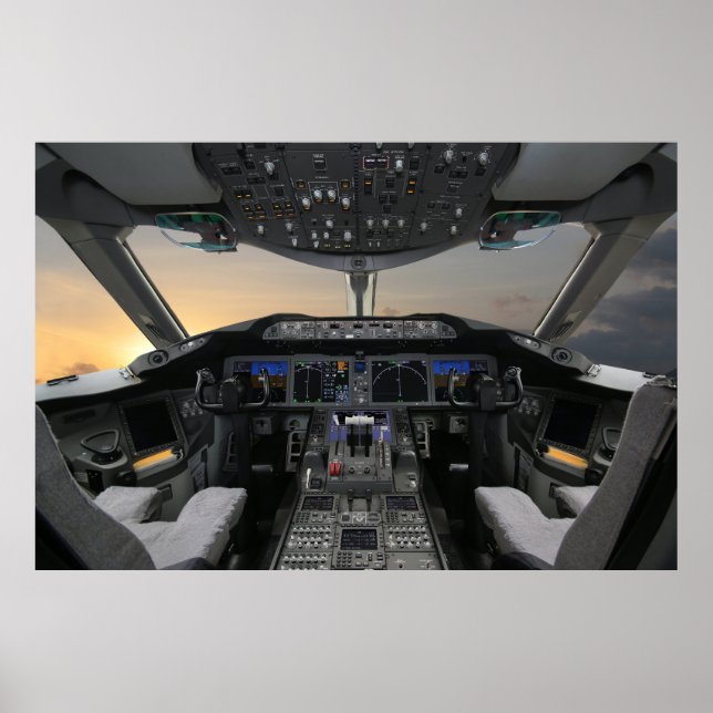 Jet aircraft cockpit poster (Front)