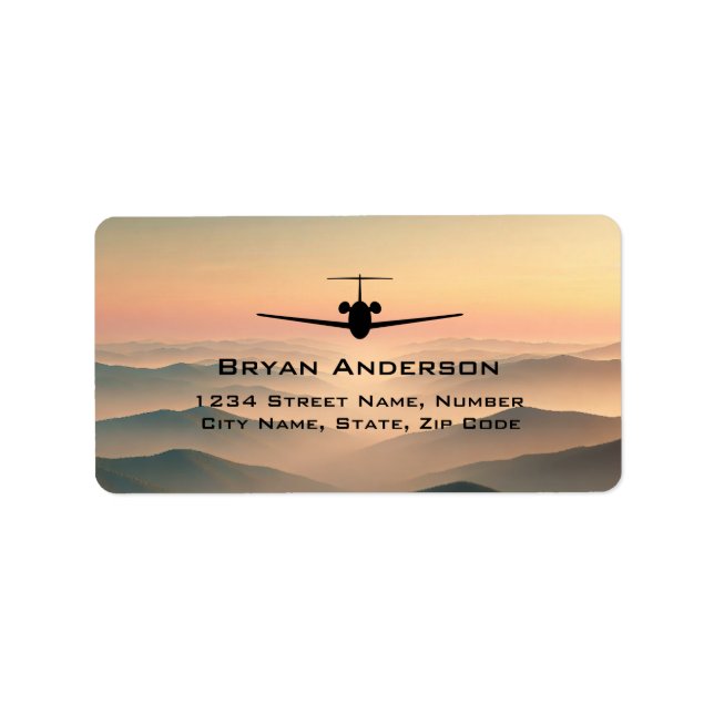 Jet Airplane Address Label (Front)