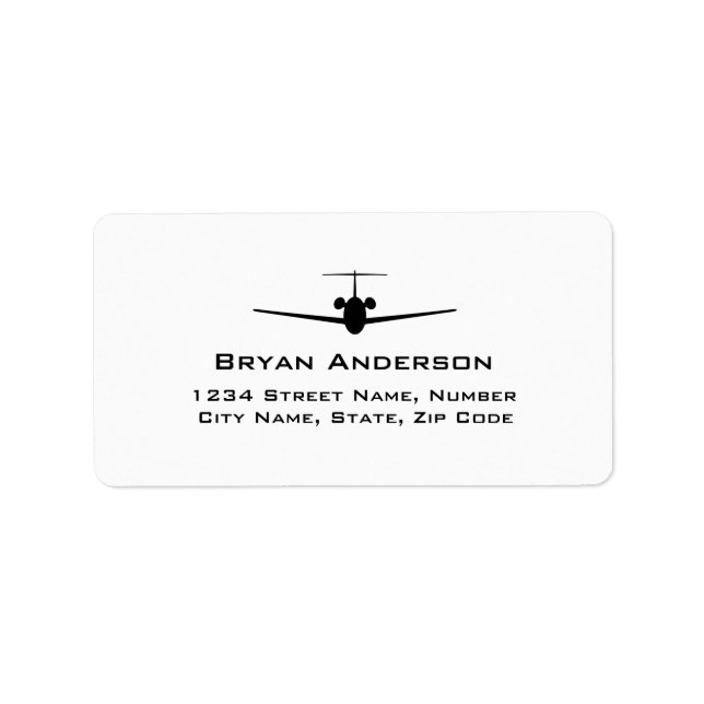 Jet Airplane Address Label (Front)