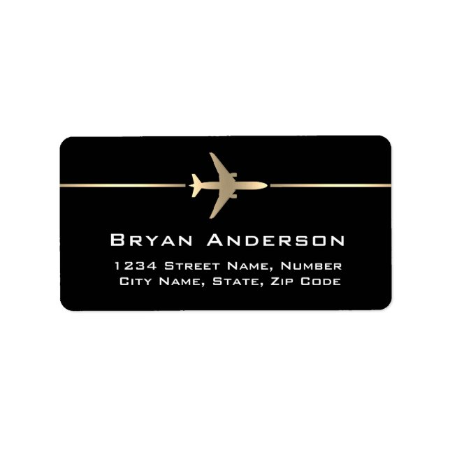 Jet Airplane Address Label (Front)