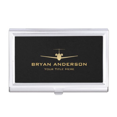 Jet Airplane Business Card Case