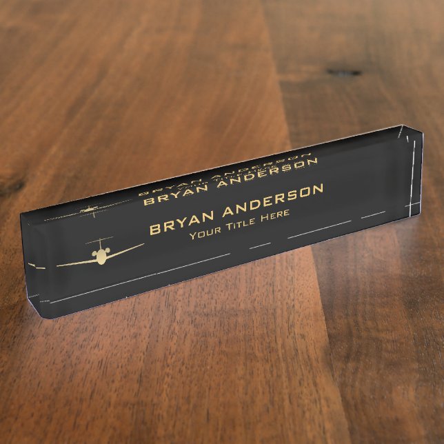 Jet Airplane Desk Name Plate (Side)