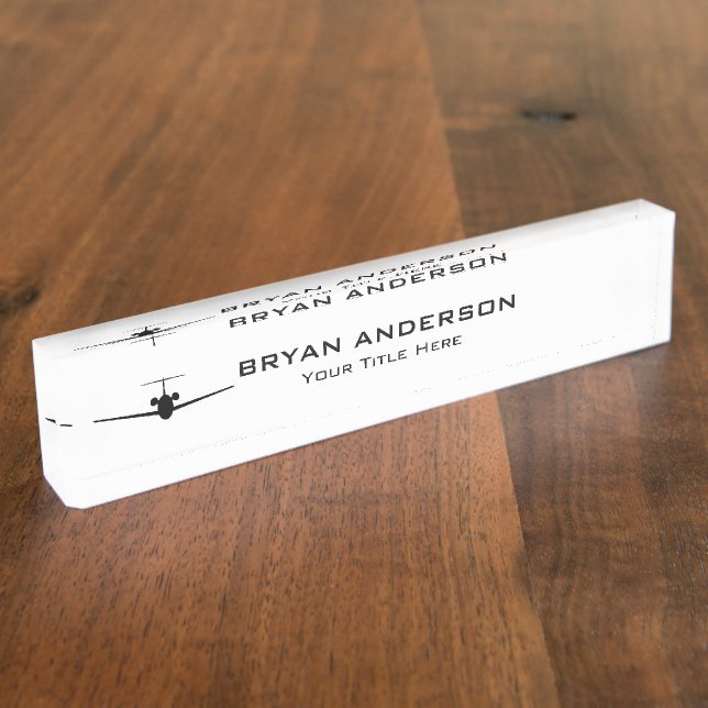 Jet Airplane Desk Name Plate (Side)