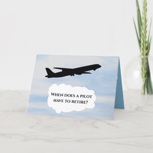 Jet Airplane Flying Funny Pilot Retirement for Him Card