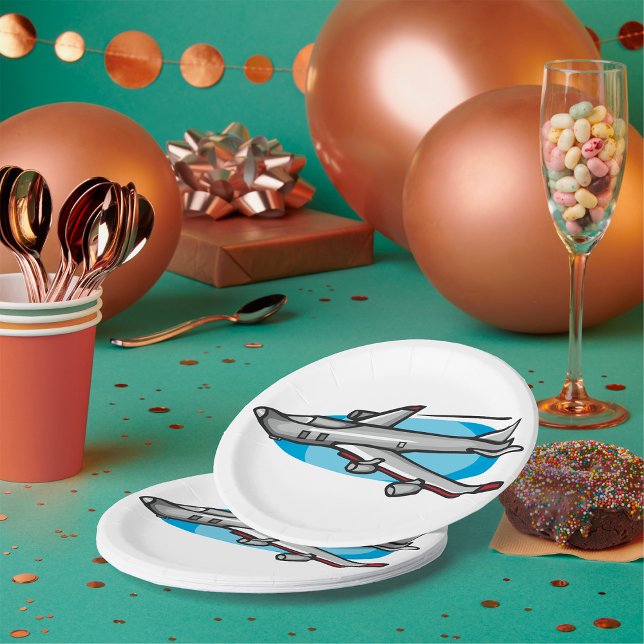 Jet Airplane For Aviation Fans Paper Plates (Creator Uploaded)