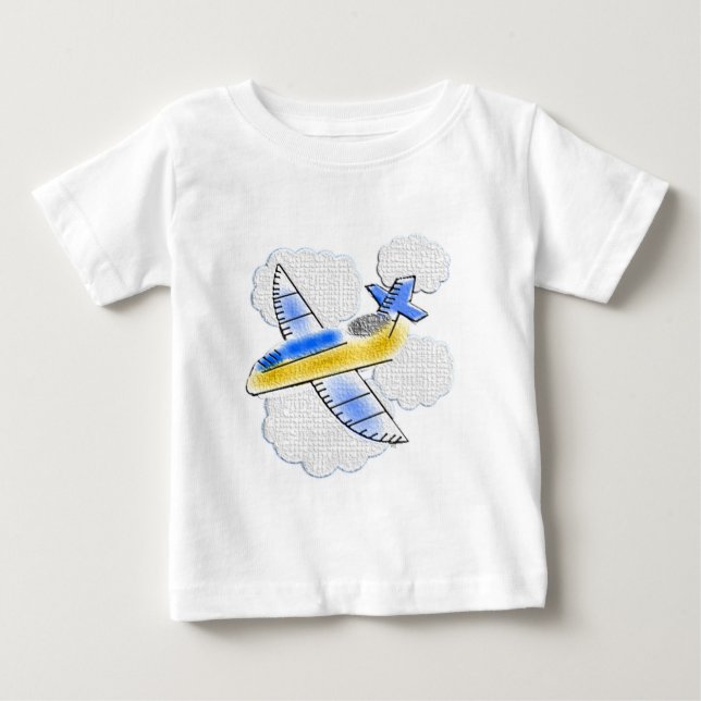 Jet Airplane in the clouds Baby T-Shirt (Front)