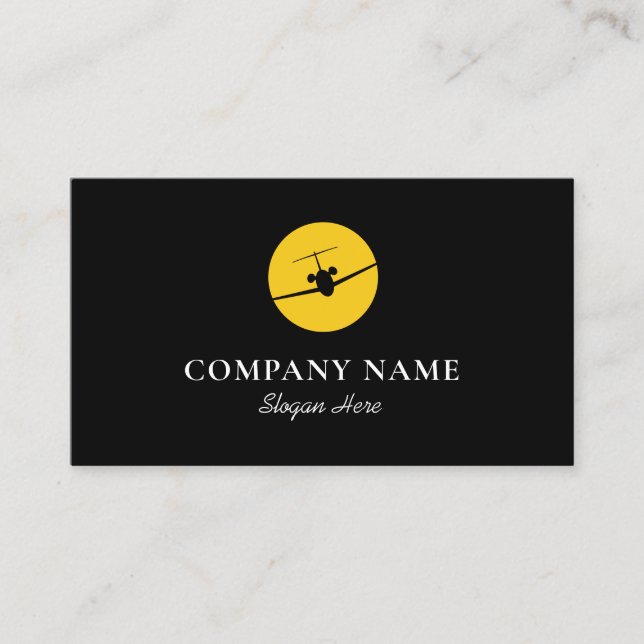 Jet Airplane Logo Business Card (Front)