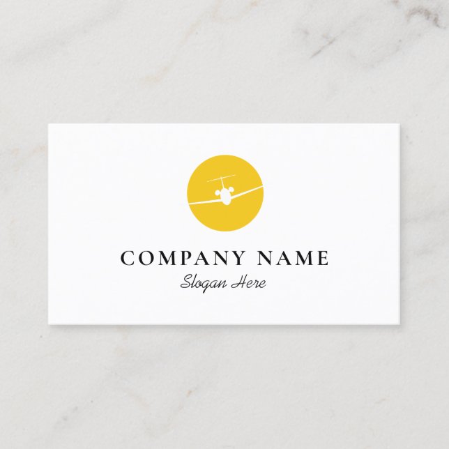 Jet Airplane Logo Business Card (Front)
