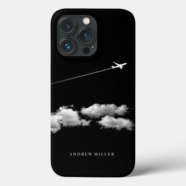 ©Jet Airplane Over the Clouds Personalized Pilot Case-Mate iPhone Case (Back)