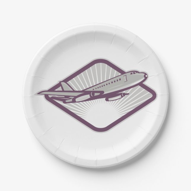 Jet Airplane Paper Plates (Front)