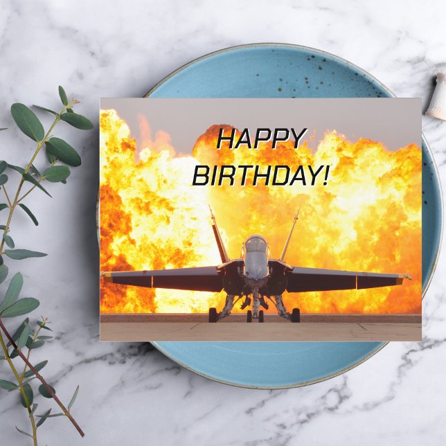 Jet Airplane photo, Cool Aviation Birthday Postcard (Creator Uploaded)