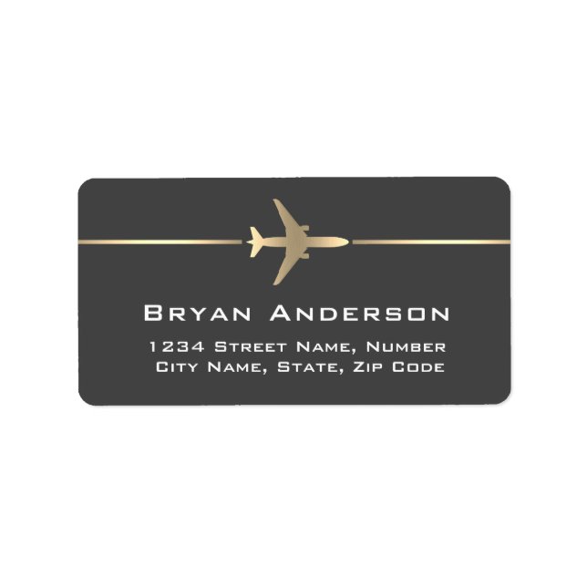 Jet Airplane Return Address Label (Front)