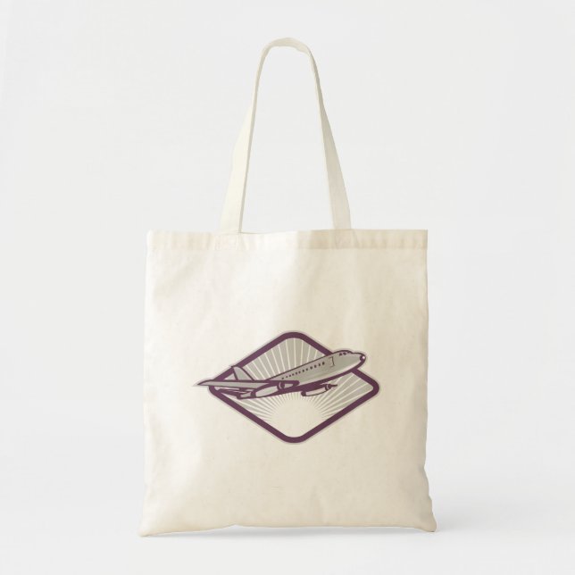 Jet Airplane Tote Bag (Front)