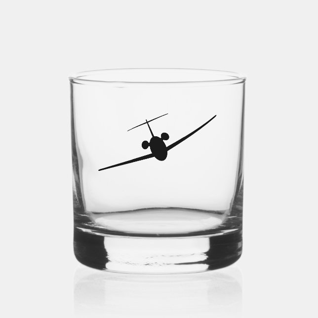 Jet Airplane Whiskey Glass (Front)