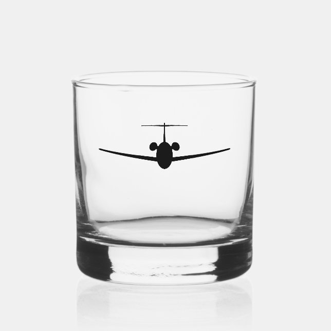 Jet Airplane Whiskey Glass (Front)