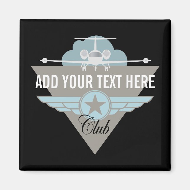 Jet Airplane Wing Club Magnet (Front)