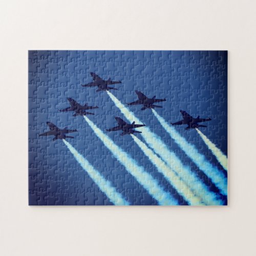 Jet Airplanes Flying in Formation Blue Angels Jigsaw Puzzle