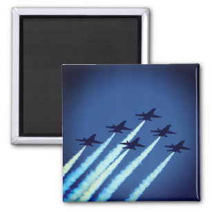 Jet Airplanes Flying in Formation Blue Angels Magnet