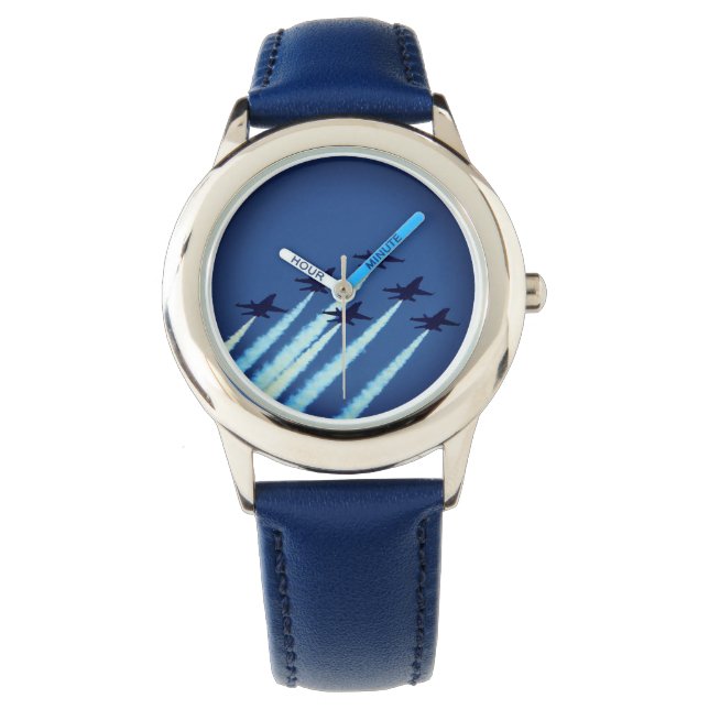 Jet Airplanes Flying in Formation Blue Angels Watch (Front)