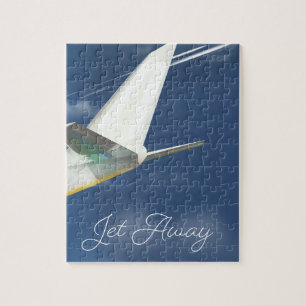 Jet Away travel poster. Jigsaw Puzzle