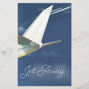 Jet Away travel poster. Stationery