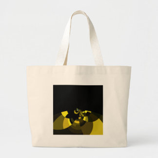 Jet Black and Gold Vector Art Print Graphic Design Large Tote Bag