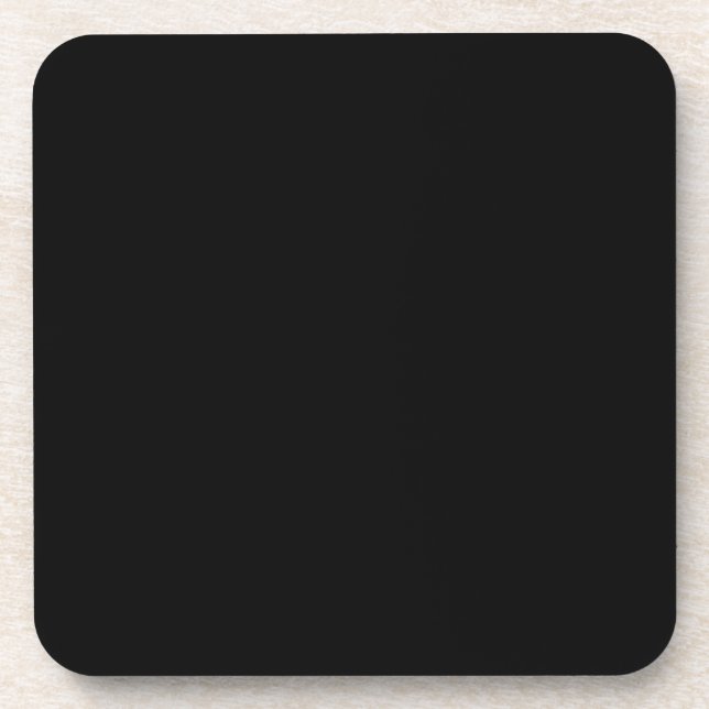 Jet Black Design - customise with text, photo, pic Beverage Coaster (Front)