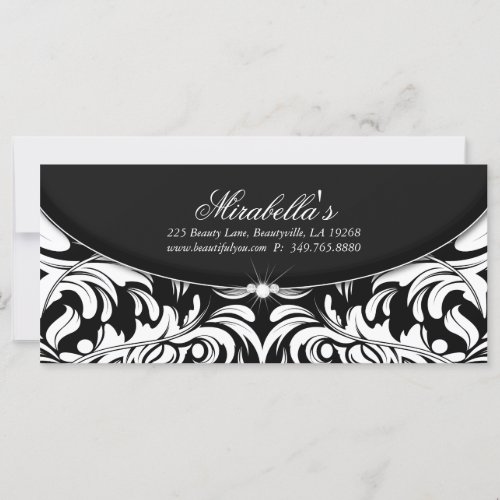 Jet Black Holiday Gift Certificate Classy Damask